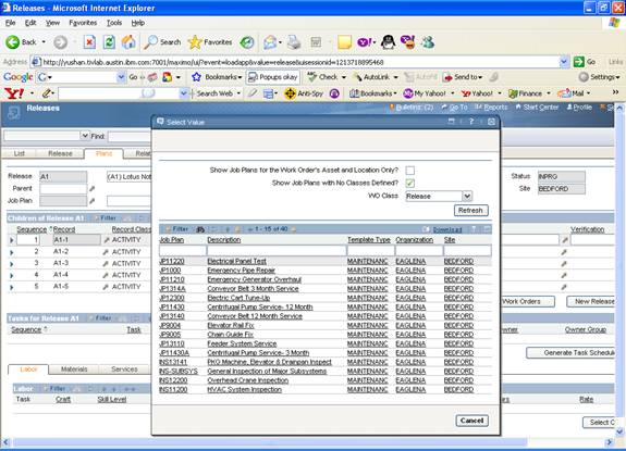 Selecting a Release Plan template