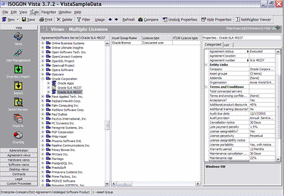 Details of the agreement in the Property Viewer