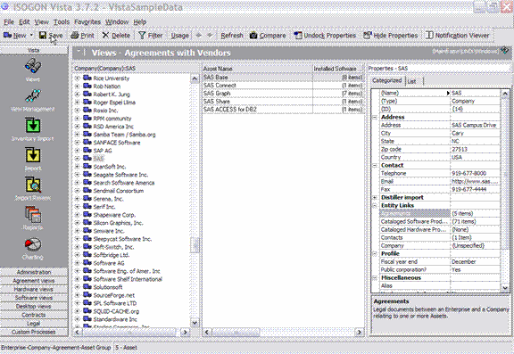 Agreements by Vendor View