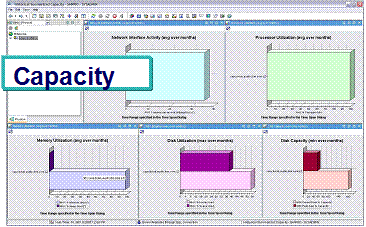 Screenshot from TEP showing views of data from TDW being utilized to show capacity related information