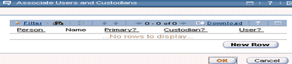 Screenshot of The Associate Users and Custodians page